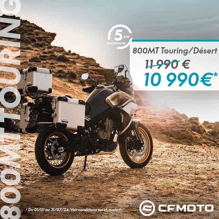 CFMoto Promotion 800 MT Touring Desert Juillet 2024