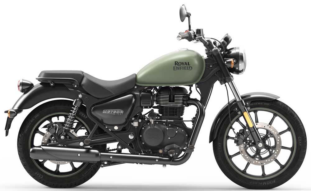 Royal Enfield 350 Meteor Fireball Green profile