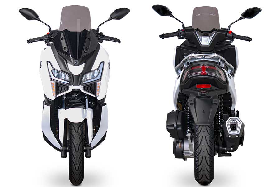 Voge Scooter SR1 blanc avant et arrière