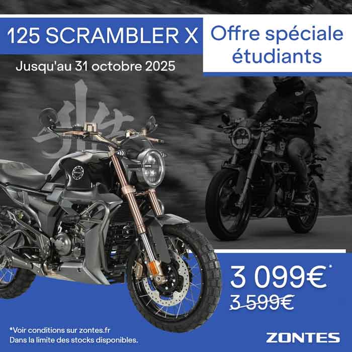 Zontes 125 Scrambler X - promotion Octobre 2025