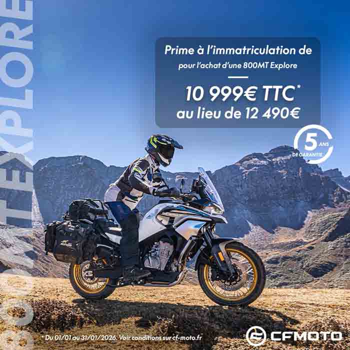 Promotion CFMoto 800 MT Explore Janvier 2026