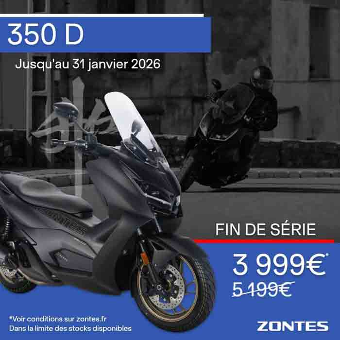 Promotion Zontes Scooter 350D Janvier 2026