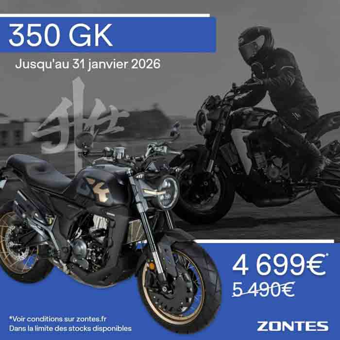 Promotion Zontes 350 GK Janvier 2026