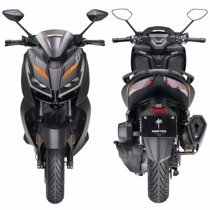 Zontes Maxi Scooter 368D vue avant et arrière Zontes Maxi Scooter 368D vue avant et arrière