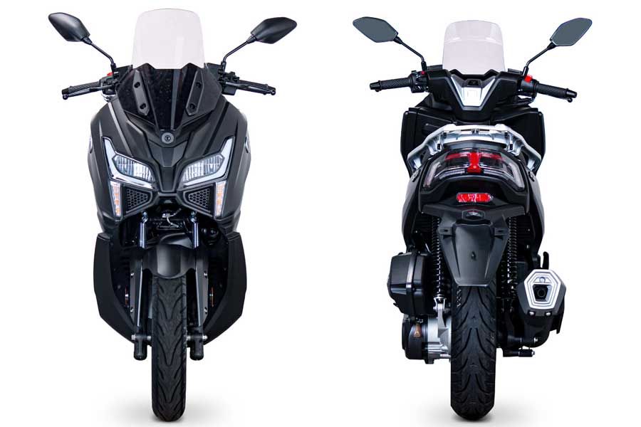 Voge Scooter SR1 gris avant-arrière