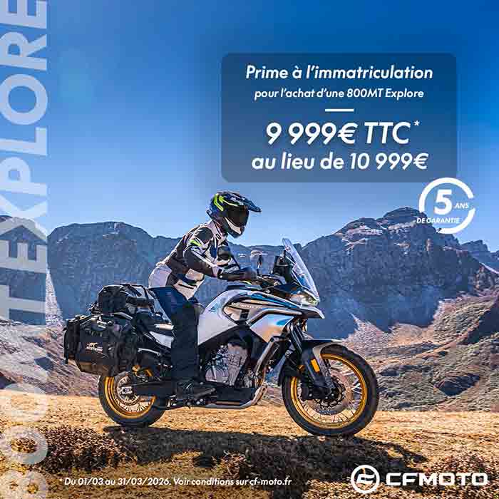 CFMoto promotion 800 MT Explore mars 2026