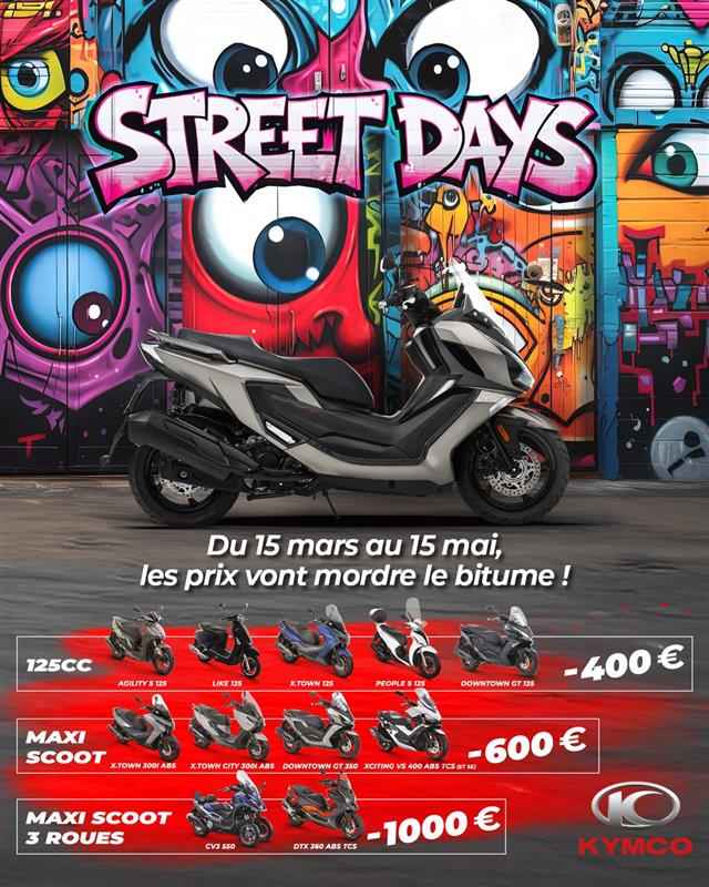 Kymco Street Days promotions jusqu'au 15.5.2026 Kymco Street Days promotions jusqu'au 15.5.2026