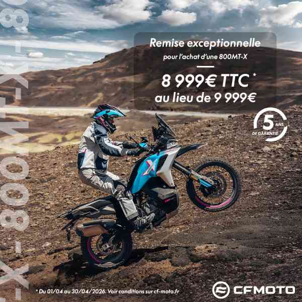 CFMoto promotion 800 MT-X avril 2026