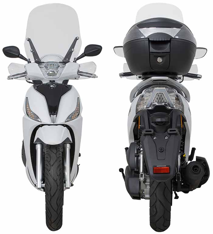 Kymco 125 People S vue devant et arrière Kymco 125 People S vue devant et arrière