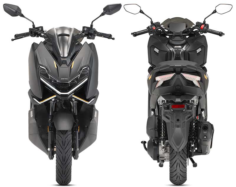 Zontes Scooter 125X noir - vue devant et arrière