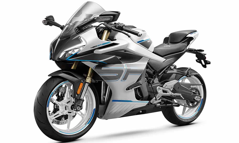 CFMoto 450 SR blanc gauche CFMoto 450 SR blanc gauche