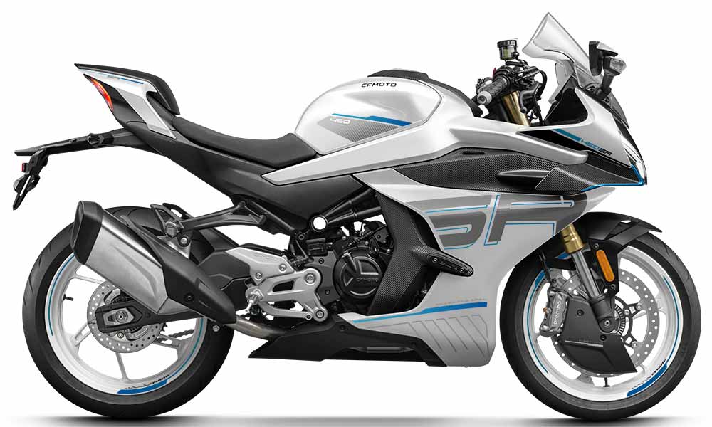 CFMoto 450 SR blanc profil CFMoto 450 SR blanc profil
